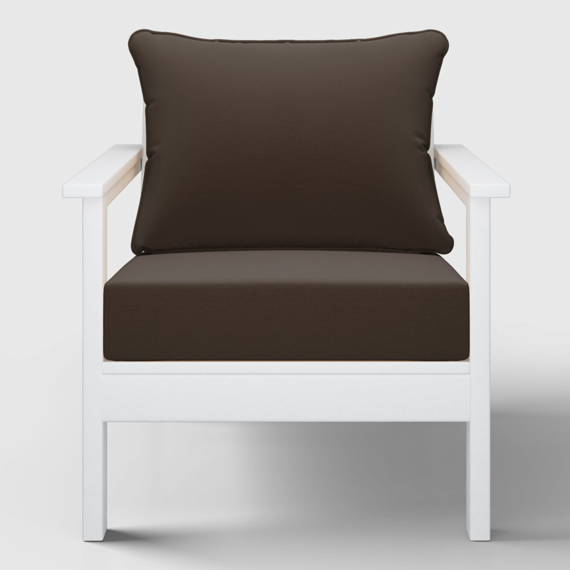 Chaise profonde avec coussins (ensemble de 2), Brown, Blanc