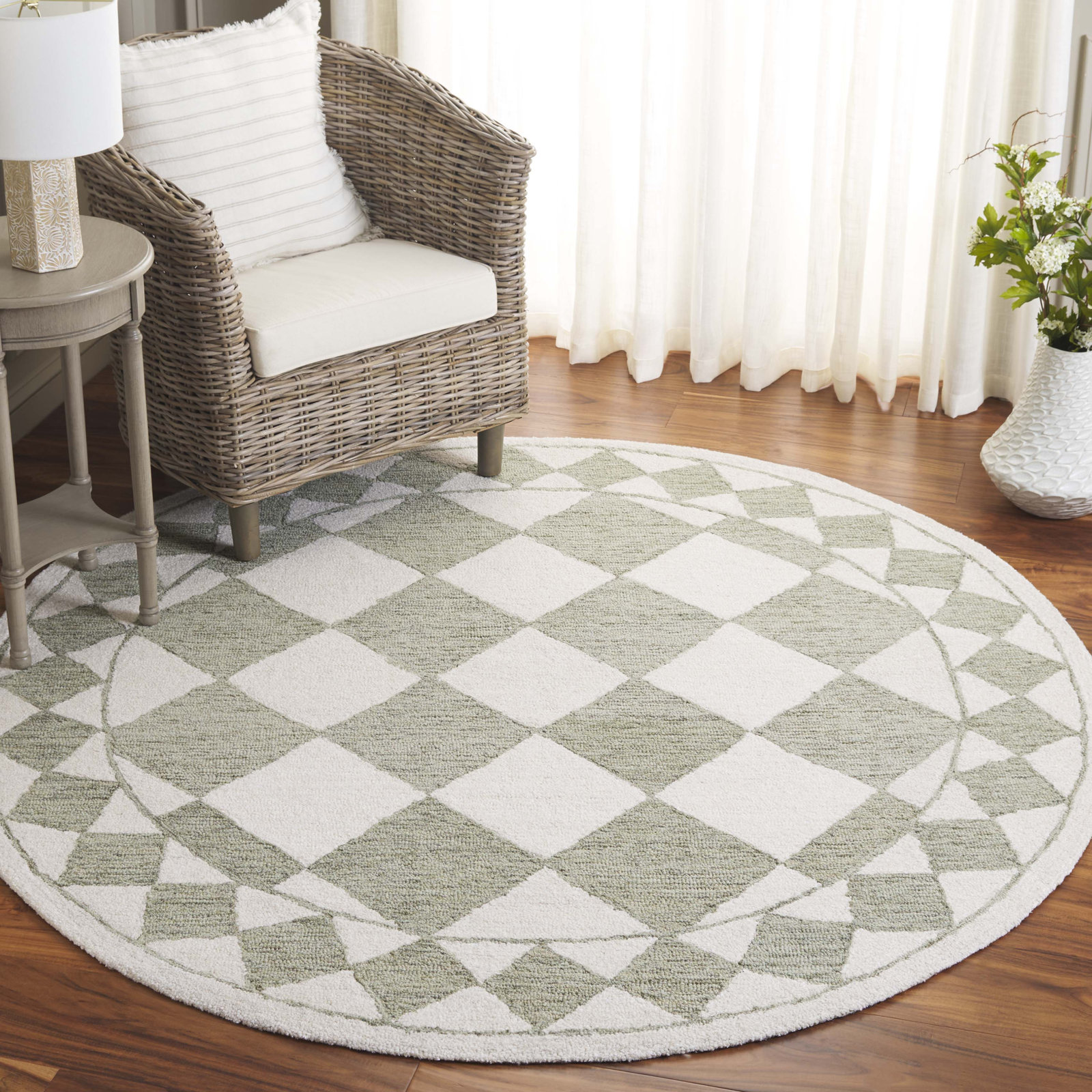 Claude Hand-Woven Geometric Rug, Round 6'