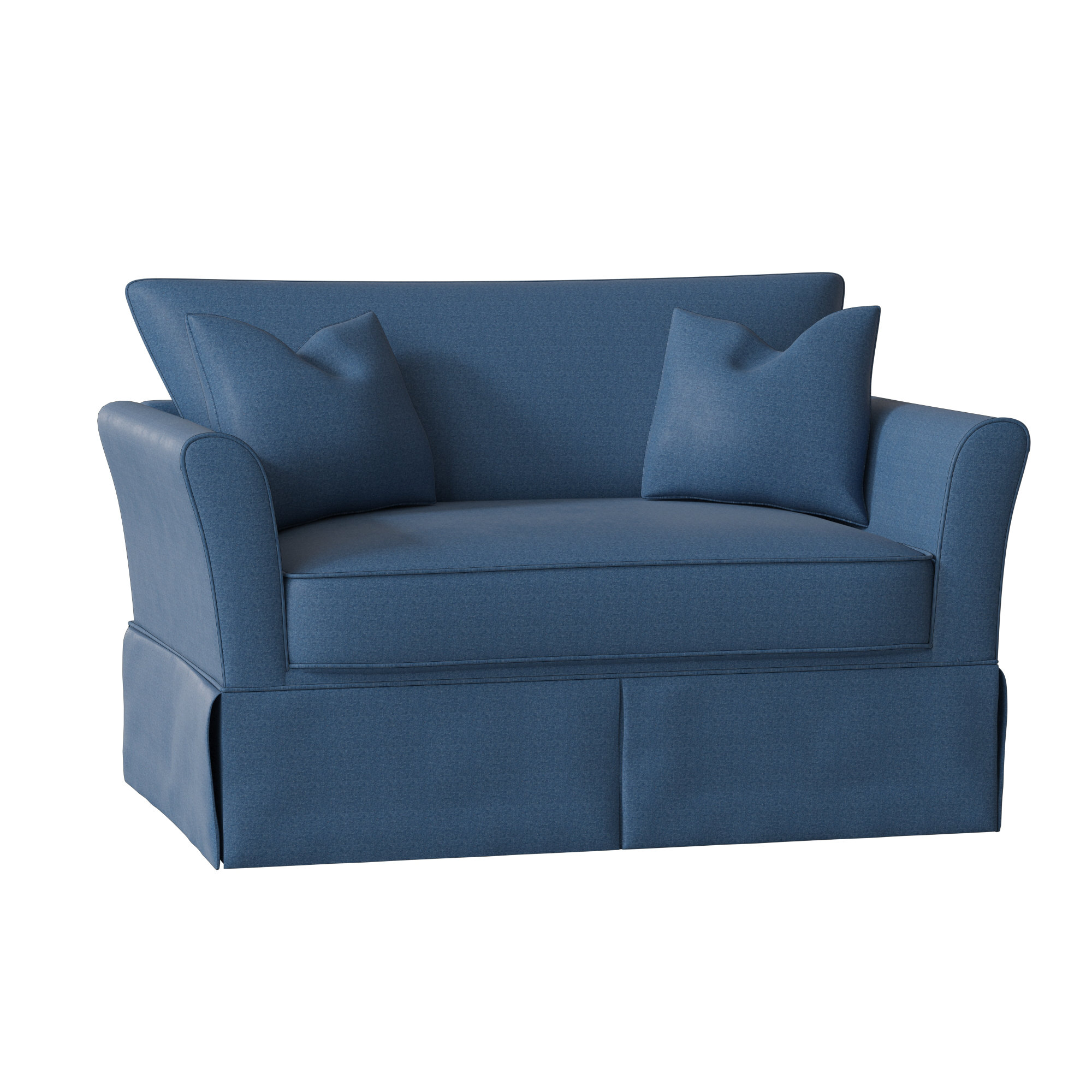 Shelby Upholstered Chair And A Half, Classic Indigo Denim