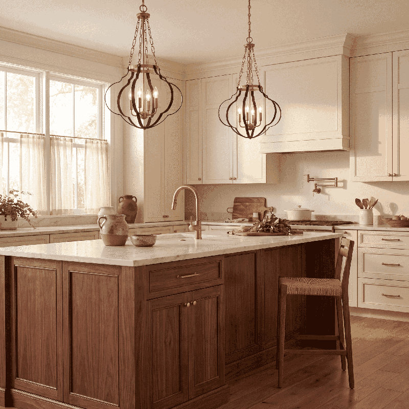 Mercer 4-Light Pendant in Brass/Black, Brass/Black