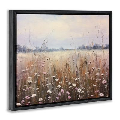Cadre flottant neutre dans un champ de fleurs sauvages, design par Arlington Prints