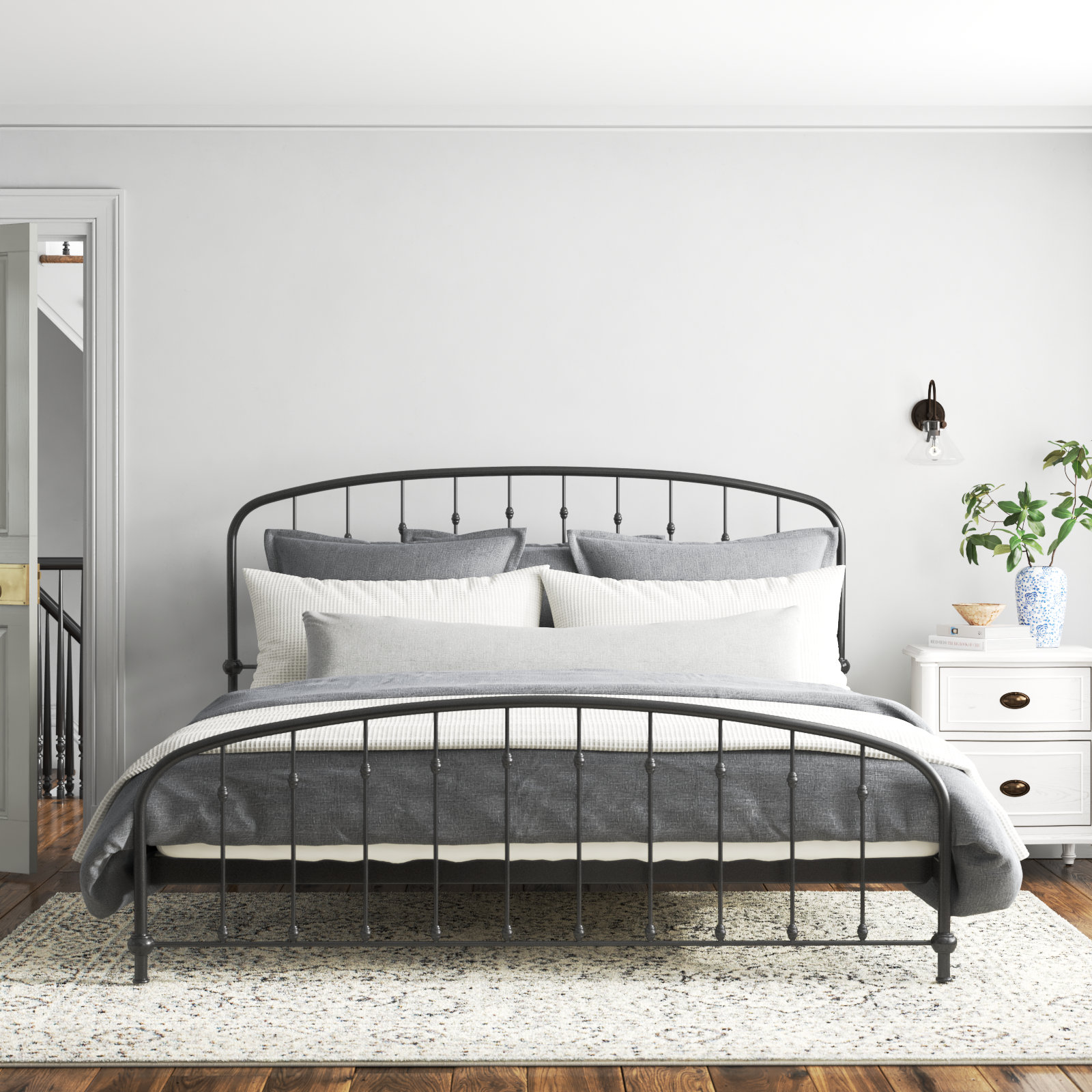 Wadsworth Metal Spindle Bed, King, Black
