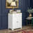 Sideboard Buffet Cabinet, 2-Doors Door Kitchen Cabinet, Coffee Bar Storage With 2 Drawers, Adjustable Shelf For Living Room And Hallway, White-1945857828