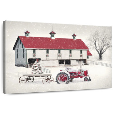 Red And White Christmas Barn