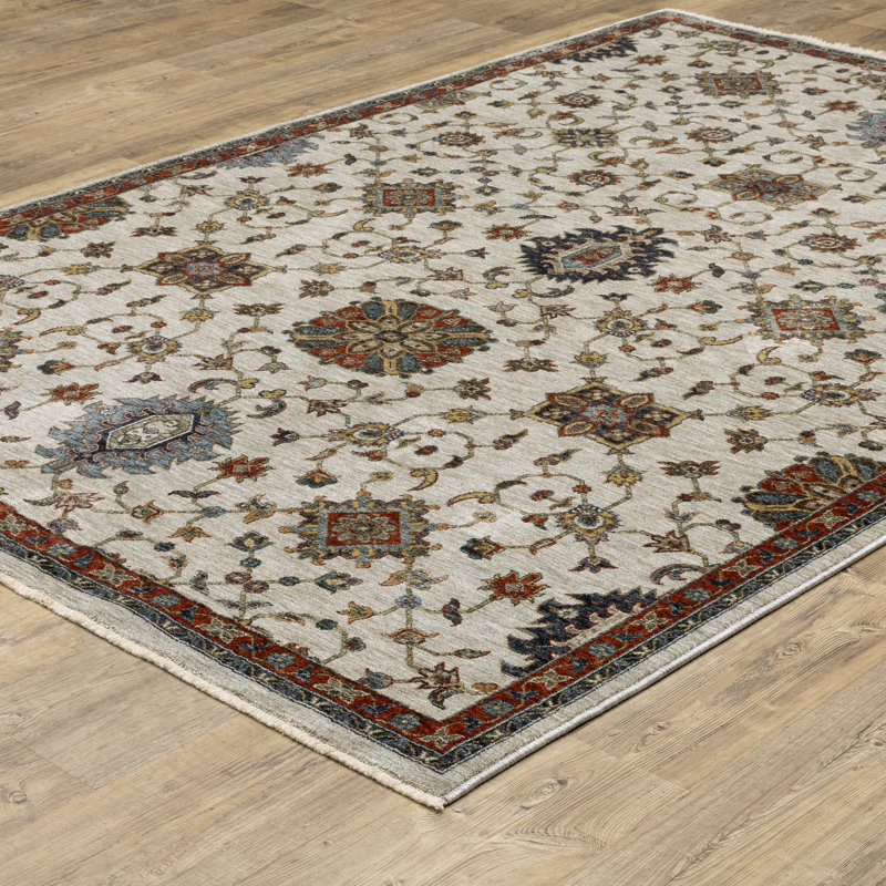 Hovis Oriental Indoor Rug, Rectangle 3'3" x 5'