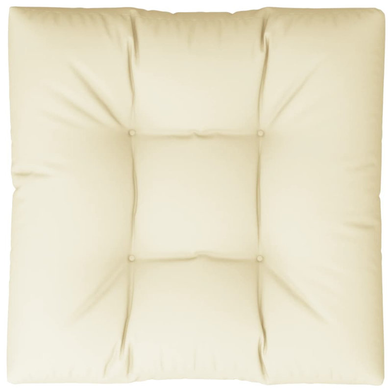 vidaXL Pallet Cushion Cream 100% polyester 27.6 in x 27.6 in, 27.6" H x 27.6" W x 4.7" D, Cream