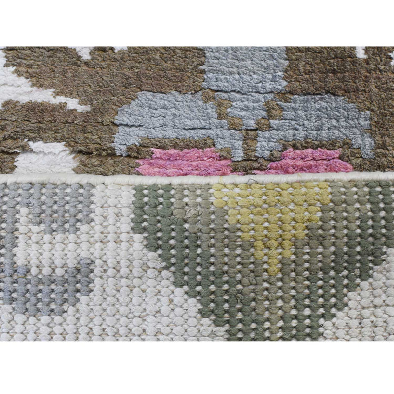 Tapis d'intérieur géométrique en viscose noué à la main de qualité supérieure
