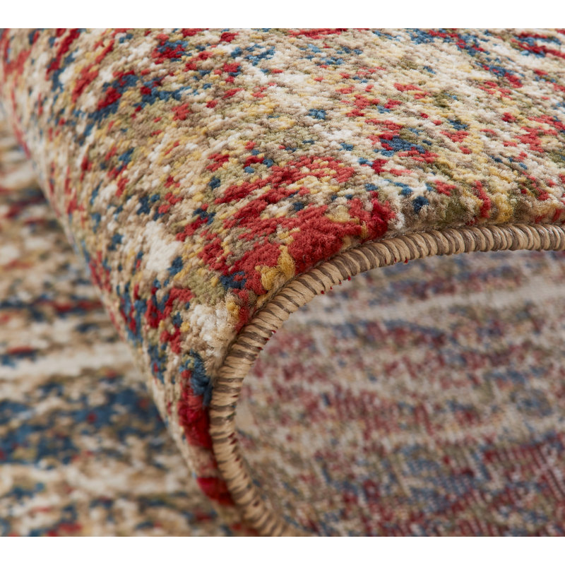 Desert Abstract Area Rug in Ivory, Runner 2'6" x 10'