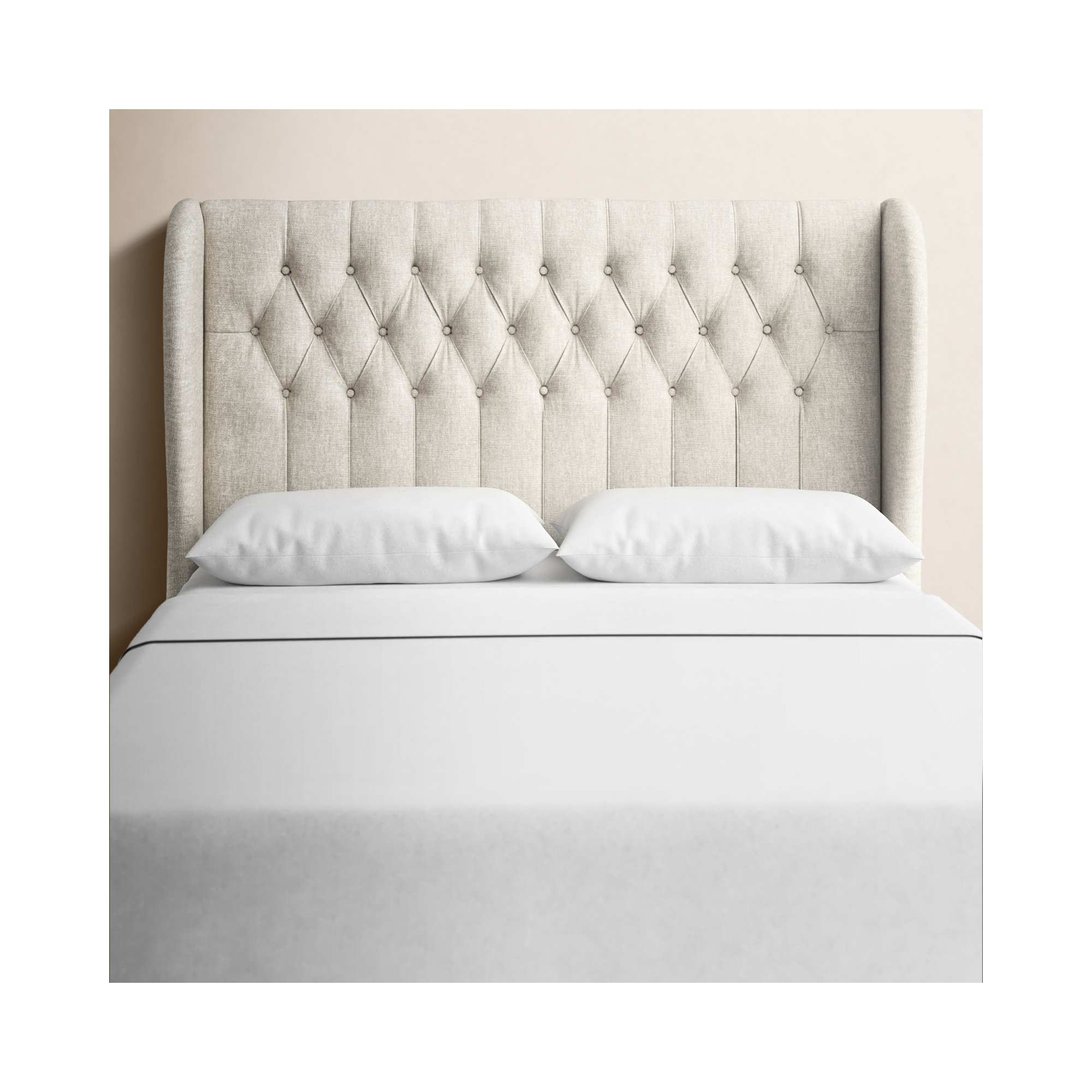Tomey Upholstered Headboard, Classic Black Performance Velvet, Queen