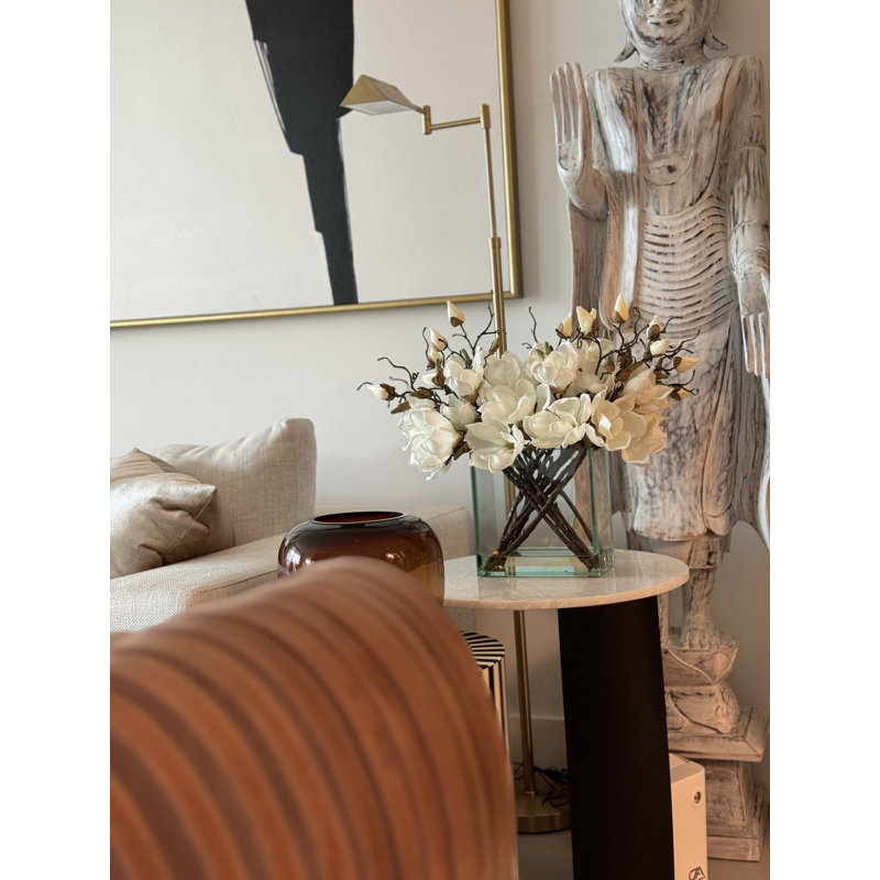 Magnolia Arrangement in Vase, White