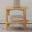 Table de bout ronde en bois avec tablette inférieure, brun érable