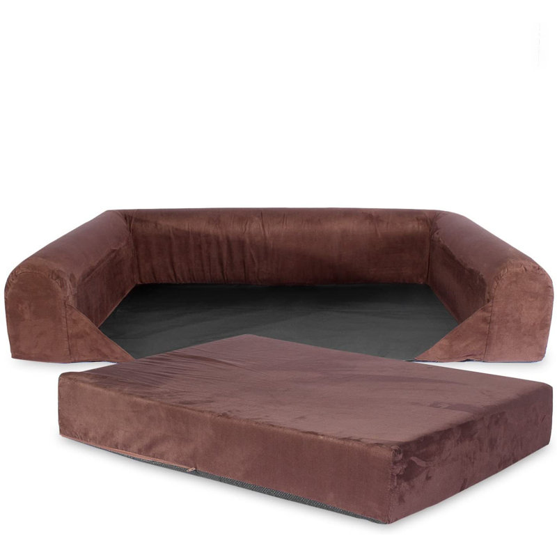 Rohan Orthopedic Cotton Pet Bed, 12cm H x 73cm W x 61cm D, Brown