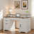 Farmhouse Office Desk With Charging Station, Storage Cabinet, Barn Door Design, File Drawer, Monitor Stand And Keyboard Tray-717399370