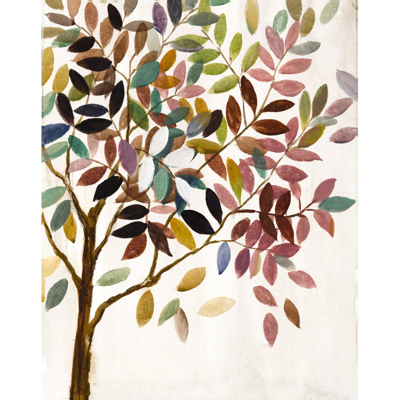 Arbre feuillu coloré - peinture, H 30 po x l 20 po, Toile tendue
