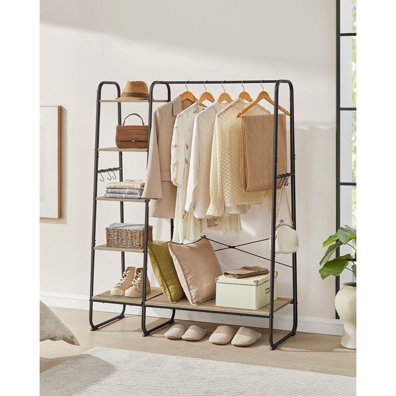 Manufactured Wood Freestanding Drying Rack, Natural/Black