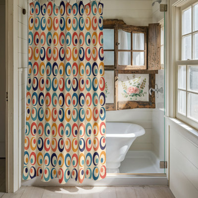 Retro Colour Diversity - 1 Piece Standard Shower Curtain