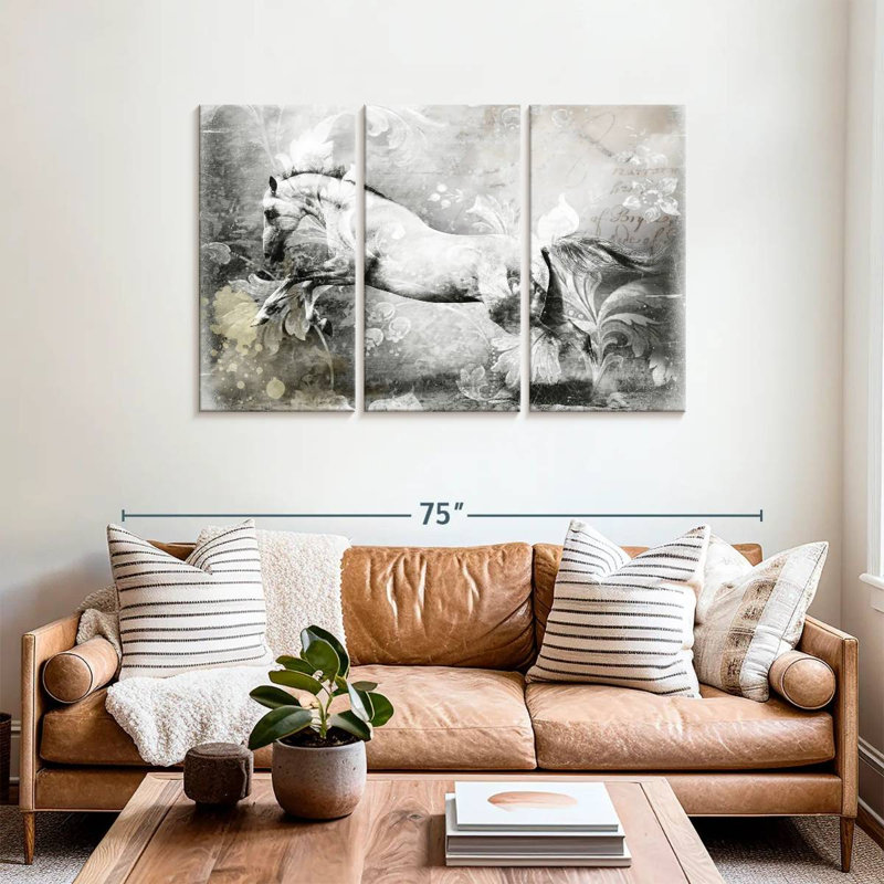 Brampt White Horse, 36" H x 57" W