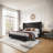 Addesyn King Black Upholstered Platform Bed-1687847668-1687847671