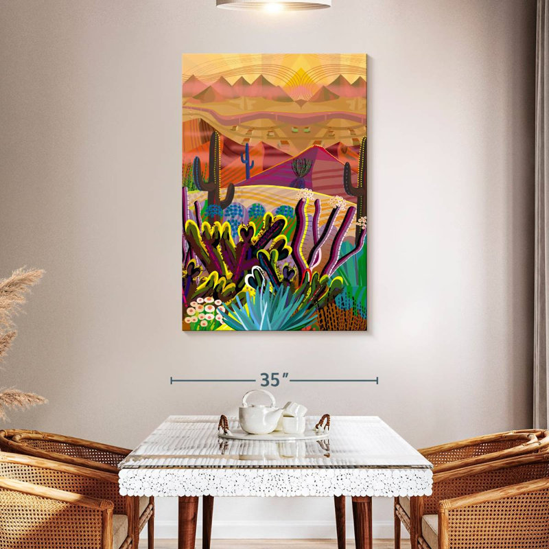 Alvord vibrant cactus désert, H 48 po x l 32 po