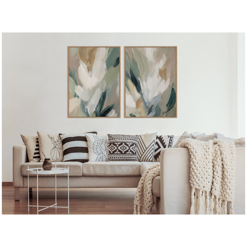 "Plant Form No. 1 & No. 2", ensemble de 2 toiles encadrées par Amy Lighthall, H 38 po x l 28 po