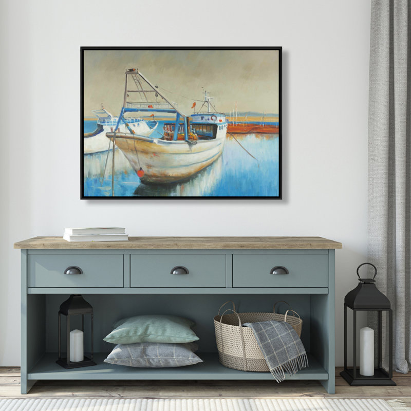 Fishing boat - 36"x48" Framed canvas