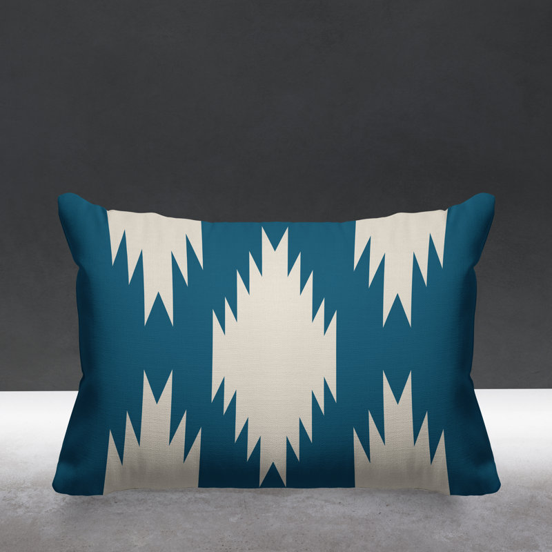 Coussin intérieur / extérieur Yuma Southwestern, Turquoise
