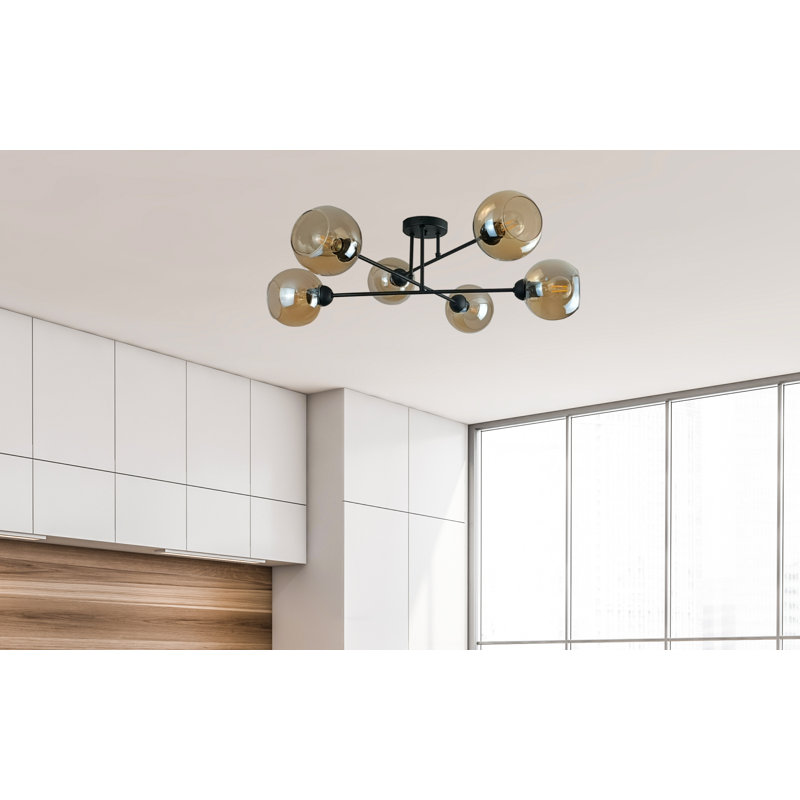 Odilon Glass Semi Flush Mount, Honey