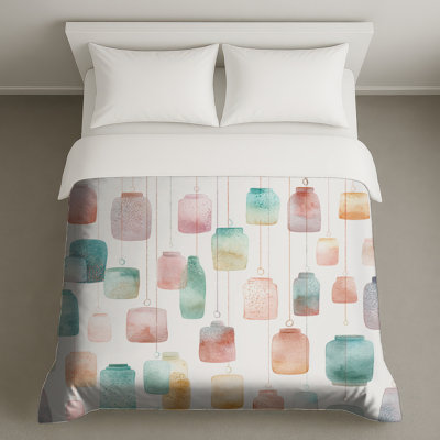 Watercolor Hanging Lanterns Duvet Covers