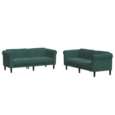 Sofa Set Velvet 2Seater Ergonomic Sofa Set