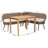 Chamniss Modern Bohemian Gray Washed Seagrass and Rattan Bench and Wood Table 3-piece Dining Nook Set