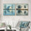 «Blue and White Farm Landscape Pale Reflections I - Farmhouse Wall Decor - Traditional Wall Art», 2 pièces