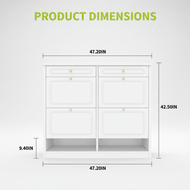Armoire de rangement à chaussures en bois à tiroir rabattable avec compartiments supérieurs pour l'organisation du vestibule et la décoration intérieure