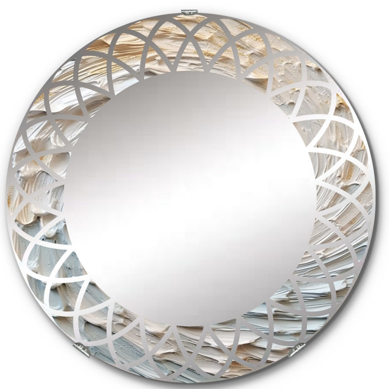 Round Wall Mirror, Decorative Modern Accent Mirror - Annicchiarico, 24" x 24"