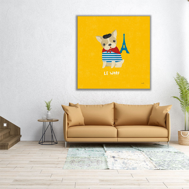 Good Dogs French Bulldog - reproduction d'art sur toile, H 16 po x l 16 po