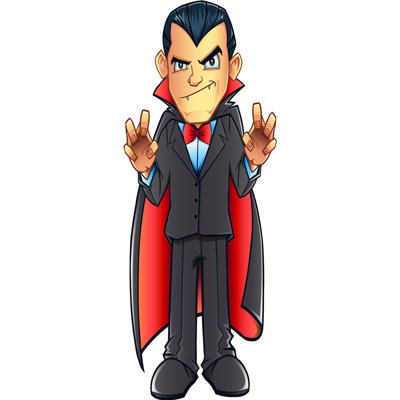 Caricature de Dracula en carton debout