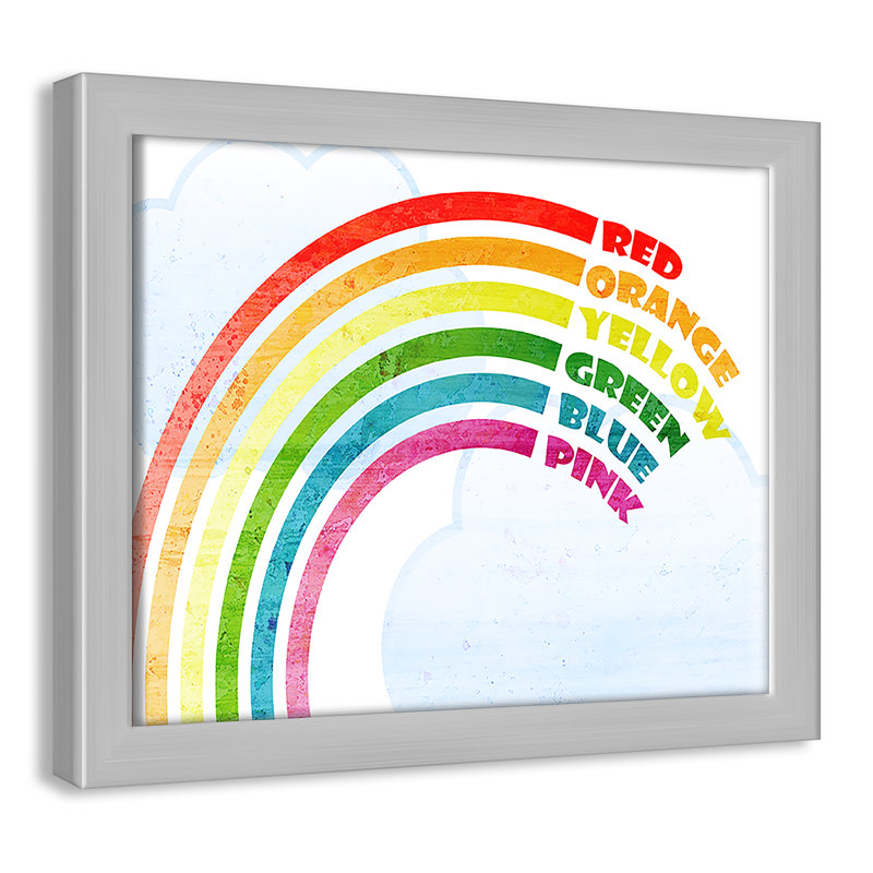 Art sur toile, couleurs, H 10 po x l 8 po x P 0,6 po, Encadré plat argent