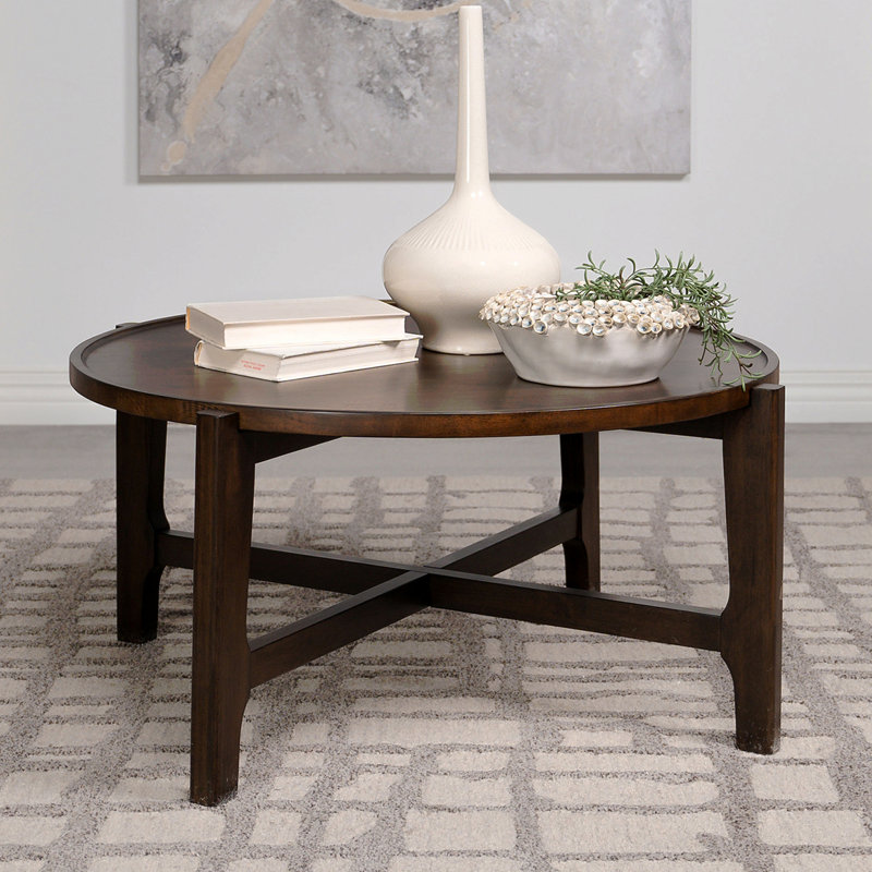 Round Solid Wood Coffee Table