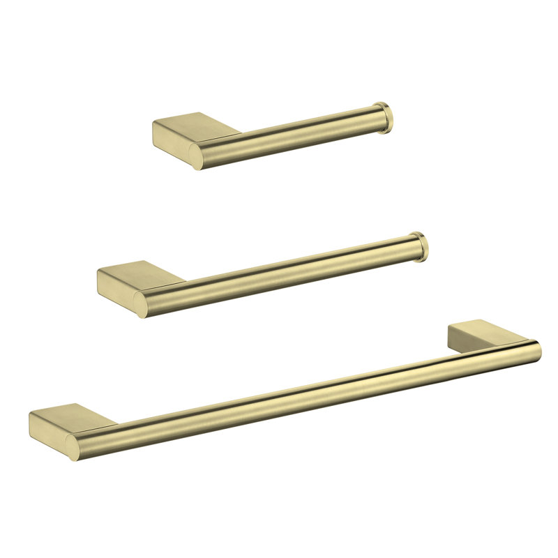 3 - Piece Bathroom Hardware Set, Brushed Gold