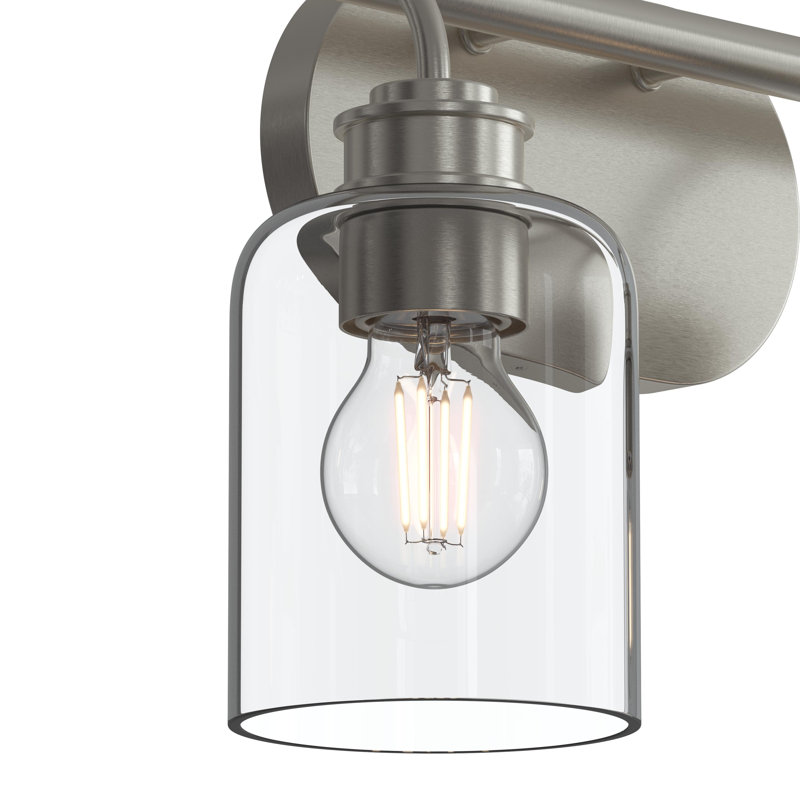 Ensemble de meuble-lavabo en nickel brossé à deux lumières Reines, Nickel brossé