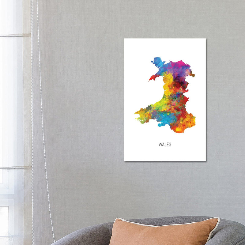 Wales Map by Michael Tompsett - Wrapped Canvas Print, 66.04 cm H x 45.72 cm W x 1.91 cm D
