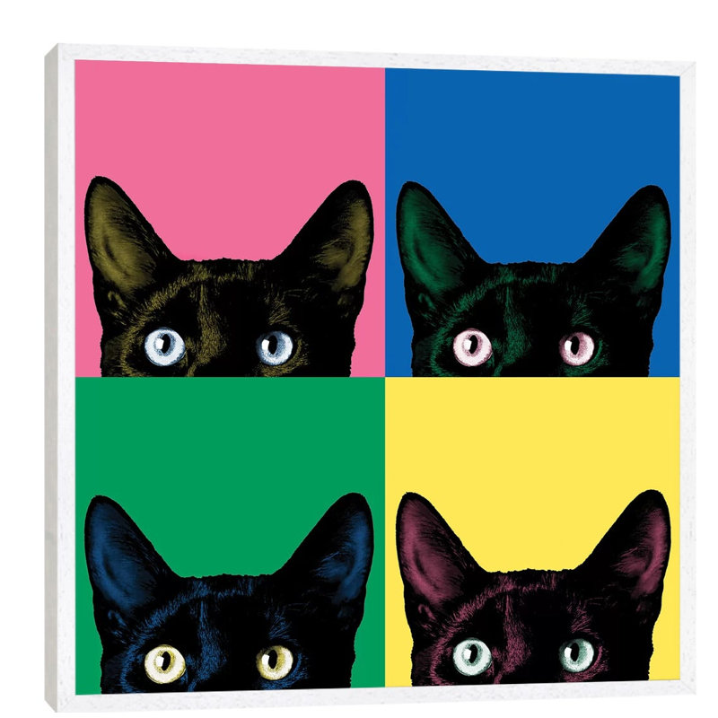 Curiosity Pop by Jon Bertelli - Painting on Canvas, 66.04 cm H x 66.04 cm W, White Floater Framed