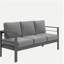 Canapé d'extérieur 73 po en aluminium toutes saisons 73 po, canapé d'extérieur 3 places avec coussins épais gris foncé et structure grise-1355079286