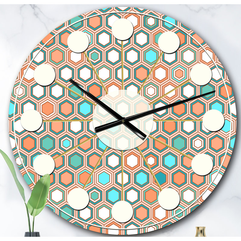 Horloge murale rétro Mid-Century, Surdimensionné