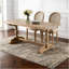 Chaise de salle à manger avec cadre en bois de style français et dossier en rotin, ensemble de 2, beige