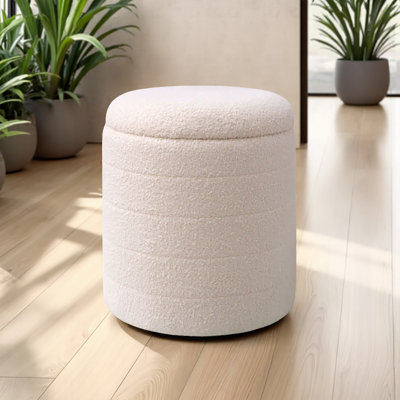 Hugh 40cm Wide No Pattern Footstool Ottoman