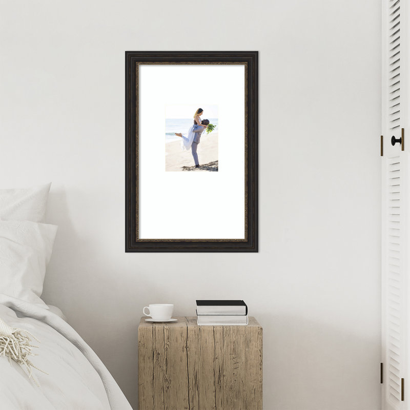 Cadre photo Accent Bronze, Blanc brillant lisse, 16 x 26 avec passe-partout 8 x 10