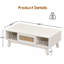 Table basse Mid-Century moderne avec tiroir en rotin-2029124718