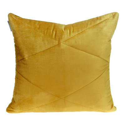 Koko Transitional Quilted Yellow Throw Pillow