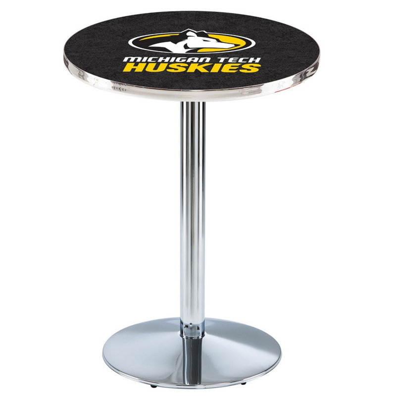 Round Metal Base Dining Table, Michigan Tech University, Chrome