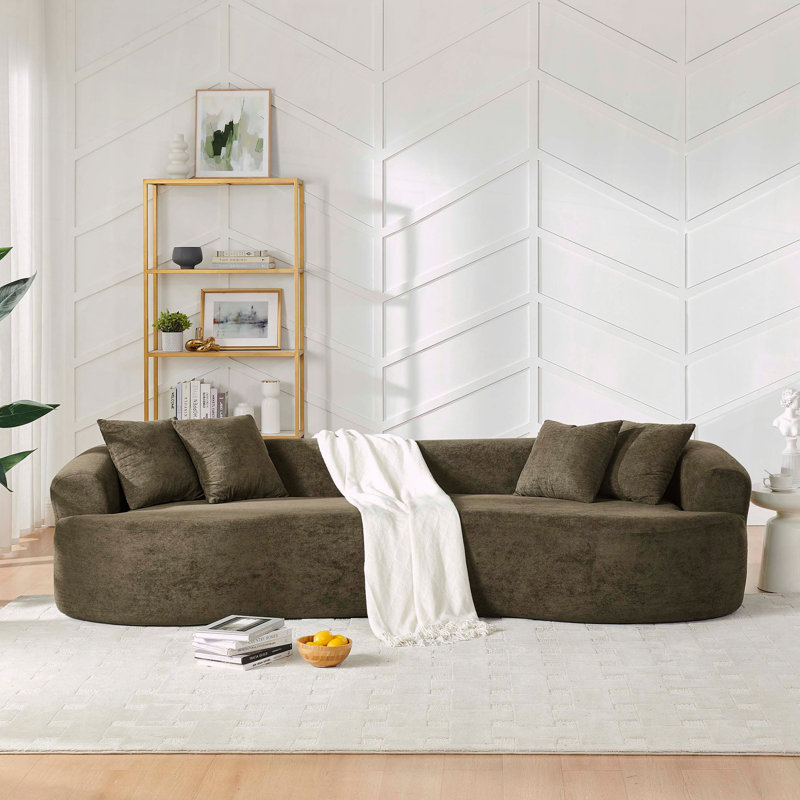 Canapé modulaire courbé Cloud, Marron foncé